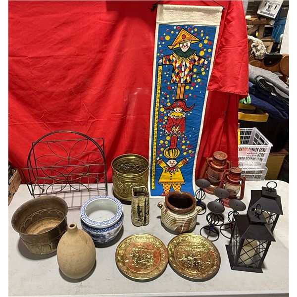 Vintage Variety: Children's Height Tapestry, Lanterns, Planters, Magazine Holder, & More
