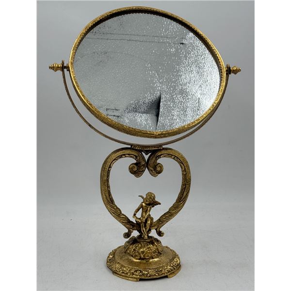 Hollywood Regency Cherub Themed Vanity Mirror
