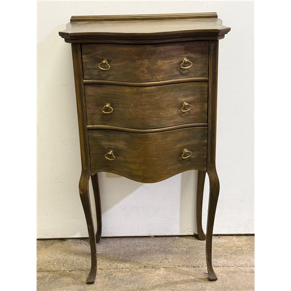 Vintage Curved Front Bow Legged 3 Drawer Dresser