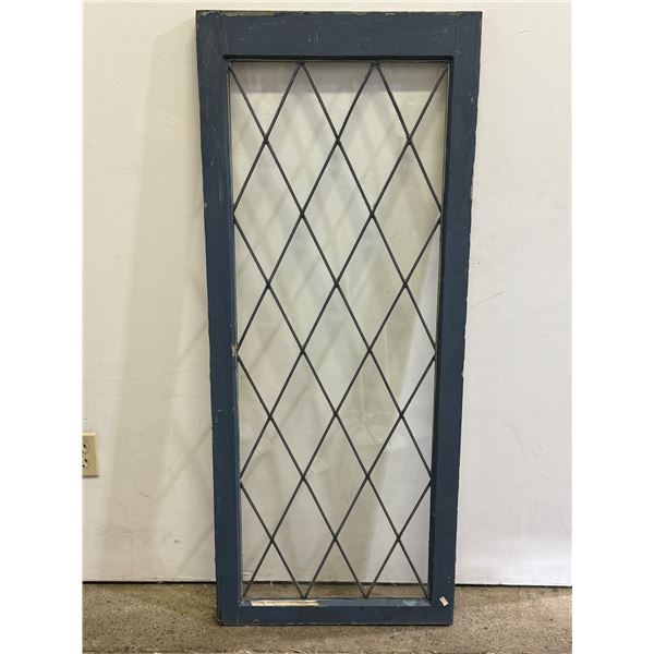 Vintage Leaded Glass Window Panel - Some Cracks
