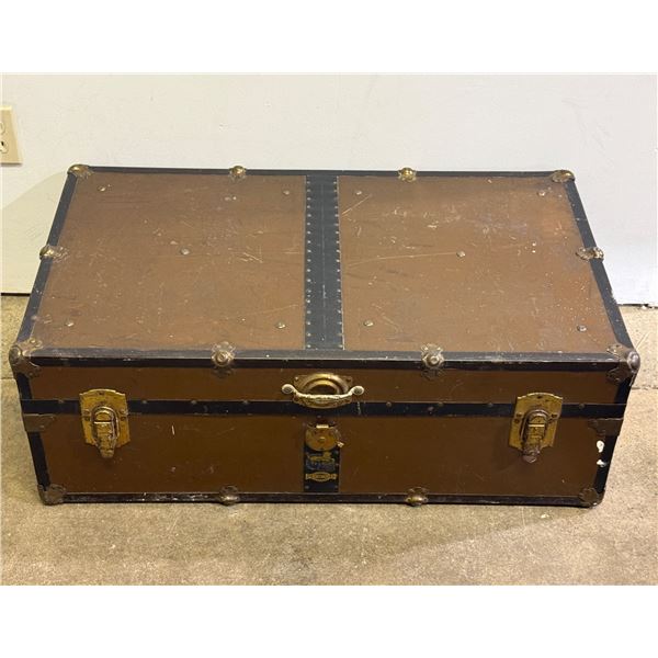 Vintage Lion Brand Vancouver B.C. Steamer Trunk