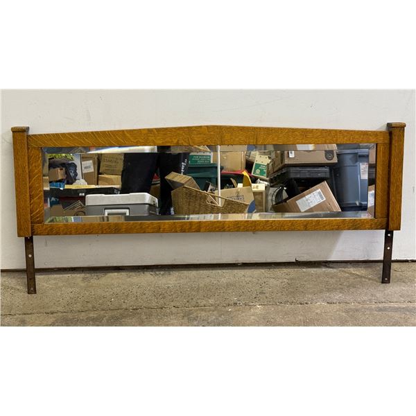 Vintage Oak & Bevelled Dresser Mirror