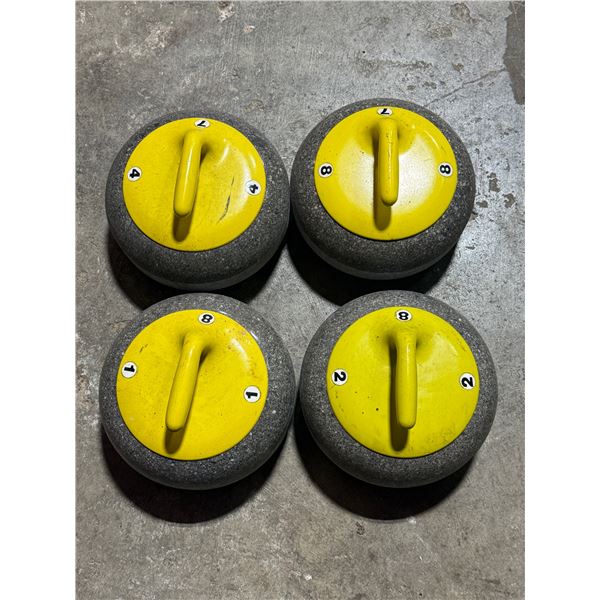 4 Vintage Curling Stones