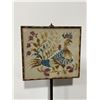 Image 2 : Fantastic Fire Side Pole Screen Framed With Tapestry Rooster Art Work