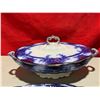 Image 3 : Antique Flow Blue Dishware: Tureen, Plates, Creamer, Sugar