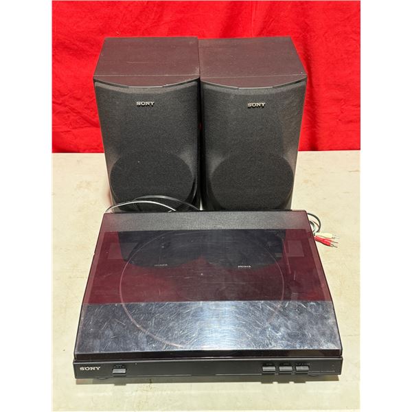 Sony Vinyl Record Player & 2 Speakers