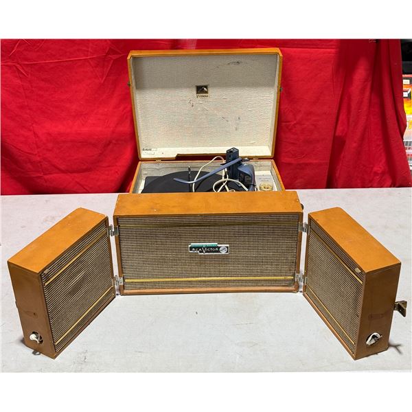 Vintage RCA Victor Vinyl Record Player + Speaker Combo Model SF 788D