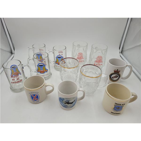 Assorted Mugs & Glassware (Aviation & Military Themed)