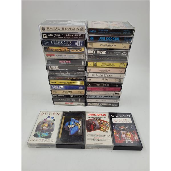 Vintage Cassette Tapes: Queen, Janis Joplin, Joe Cocker, Eagles, & More