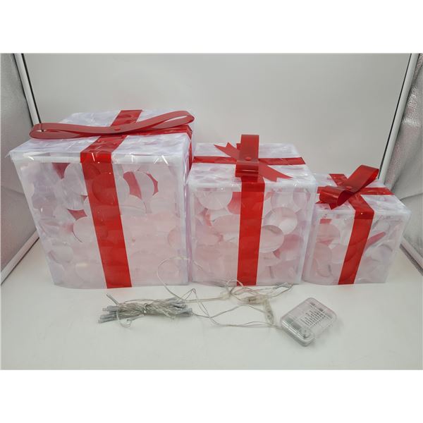3 Light-Up Christmas Presents Decor