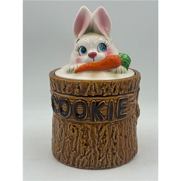 Kic Rabbit w/ Carrot Cookie Jar Made in Japan
