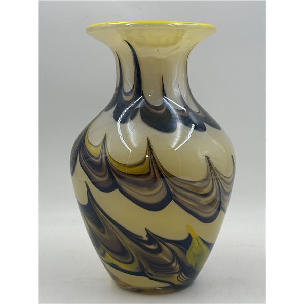 Yellow & Black Swirl Vase