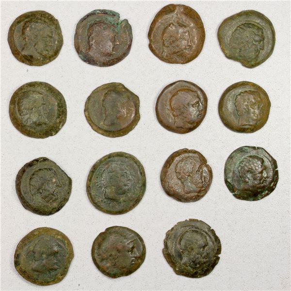 ANCIENT GREEK: BACTRIA: Euthydemos I, ca. 230-200 BC, LOT of 15 coins