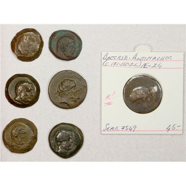 ANCIENT GREEK: BACTRIA: LOT of 7 bronzes