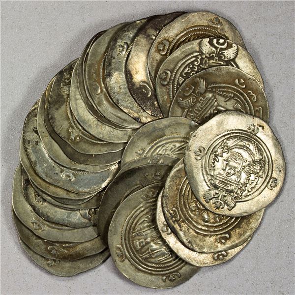 PERSIA: SASANIAN KINGDOM: Khusro II, 591-628, LOT of 27 silver drachms