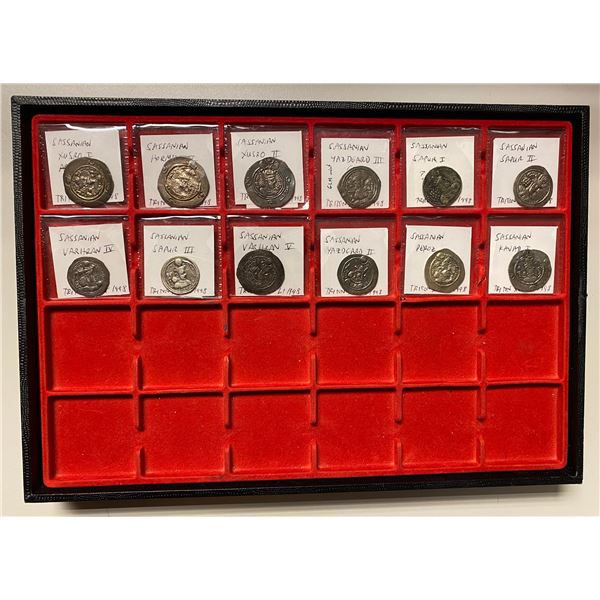 PERSIA: SASANIAN KINGDOM: LOT of 12 silver drachms from 12 different kings