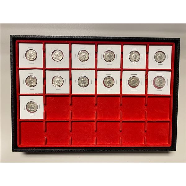 ROMAN EMPIRE: Gordian III, 238-244 AD, LOT of 13 AR antoniniani