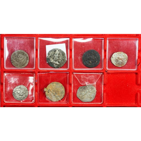 CENTRAL ASIA: HUNNIC TRIBES: LOT of 7 silver & billon drachms