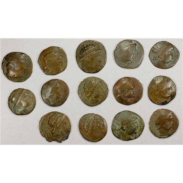 CENTRAL ASIA: YUEH CHI: Anonymous, 1st century BC, LOT of 14 AE tetradrachms