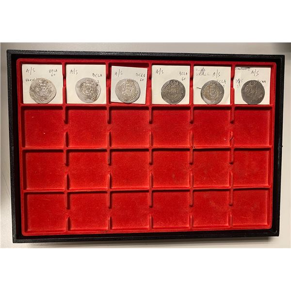 ARAB-SASANIAN: LOT of 6 silver drachms