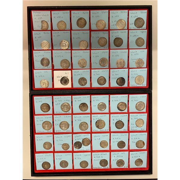 UMAYYAD: LOT of 51 silver dirhams of the Wasit mint
