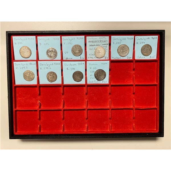 UMAYYAD: LOT of 10 silver dirhams of Darabjird & Dastawâ mints