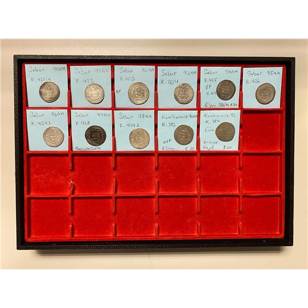UMAYYAD: LOT of 11 silver dirhams of the Sabur & Ramhurmuz mints