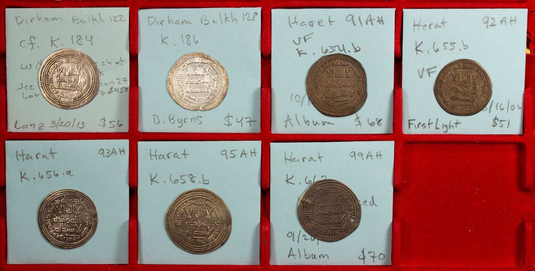 Rare Mints UMAYYAD: LOT of 9 silver dirhams, al-Taymara & al-Jazira mints ...