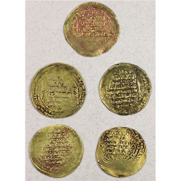 GREAT SELJUQ: LOT of 5 debased AV dinars