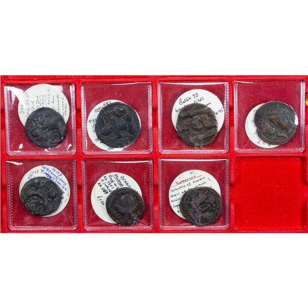 ARTUQIDS & ZANGID: LOT of 7 large pictorial AE dirhams