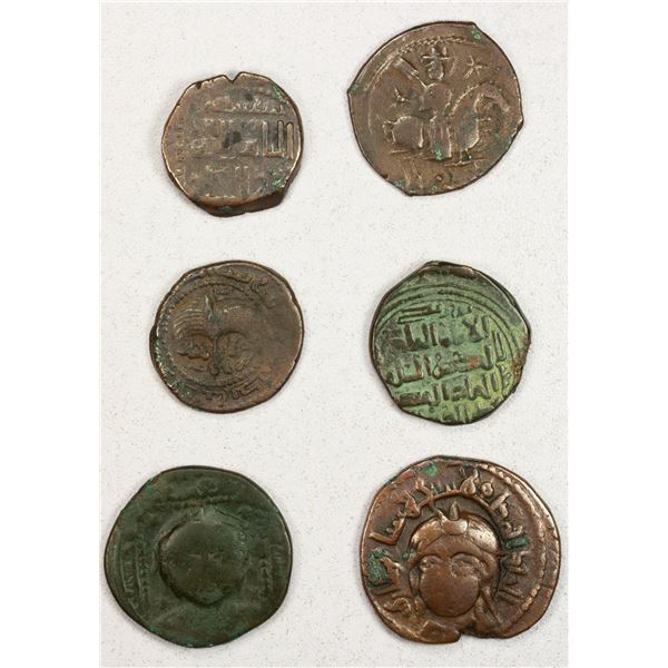 ZANGID & related: LOT of 6 copper coins
