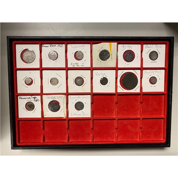 CHAGHATAYID KHANS: LOT of 12 silver and 3 copper coins