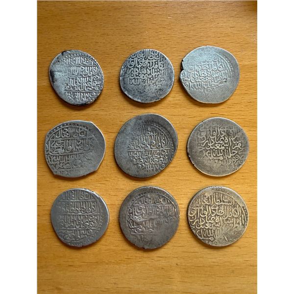 IRAN: SAFAVID: Isma'il I, 1501-1524, LOT of 9 silver shahis