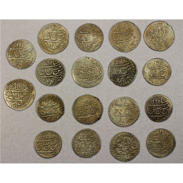 IRAN: SAFAVID: Sultan Husayn, 1694-1722, LOT of 18 silver abbasis