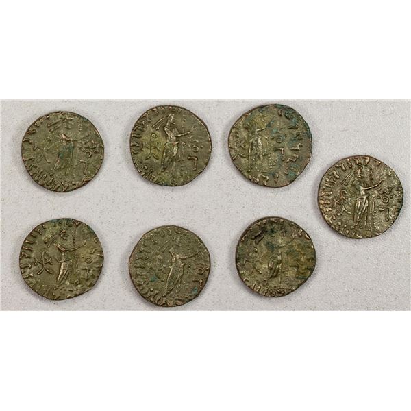 ANCIENT INDIA: INDO-PARTHIAN: Gondophares-Sases, 1st century AD, LOT of 7 BI tetradrachms