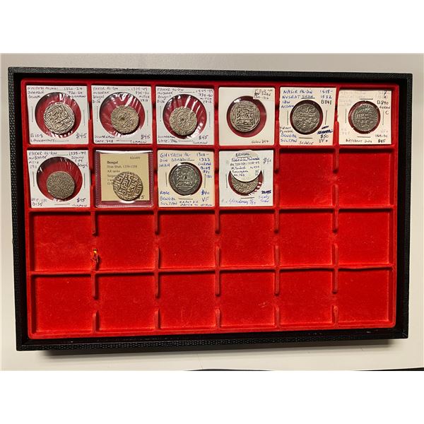 BENGAL: LOT of 10 silver tankas