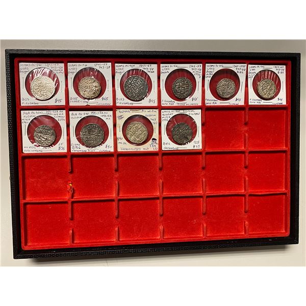 BENGAL: LOT of 10 silver tankas