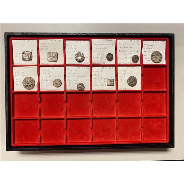 MUGHAL: Akbar I, 1556-1605, LOT of 11 silver coins