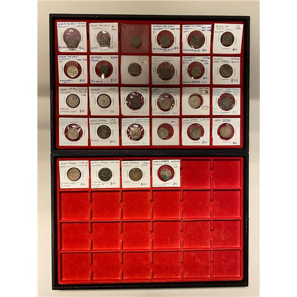 MUGHAL: LOT of 28 silver rupees