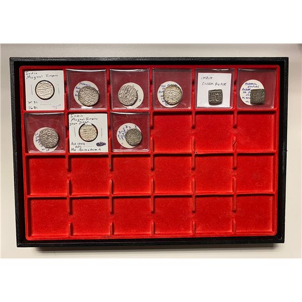 MUGHAL: LOT of 9 silver rupees