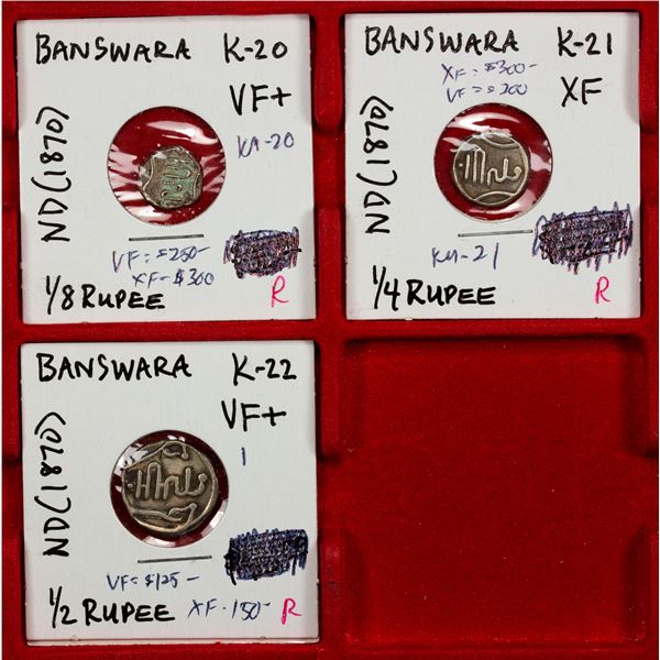 BANSWARA: LOT of 3 silver coins