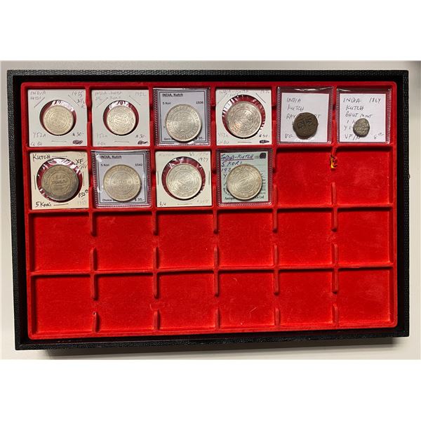 KUTCH: LOT of 9 silver and 1 copper coin