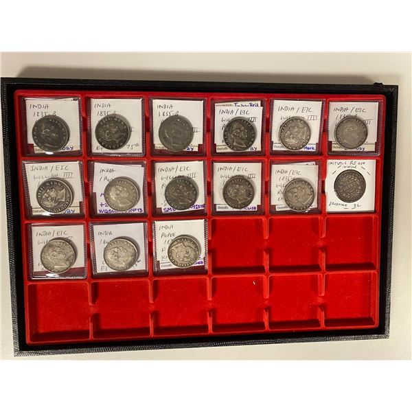 BRITISH INDIA: William IV, 1830-1837, LOT of 15 AR rupees