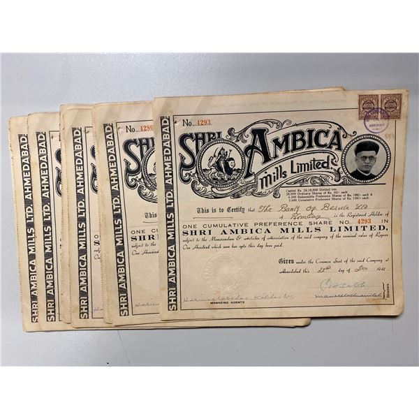 BRITISH INDIA: LOT of 24 stock certificates