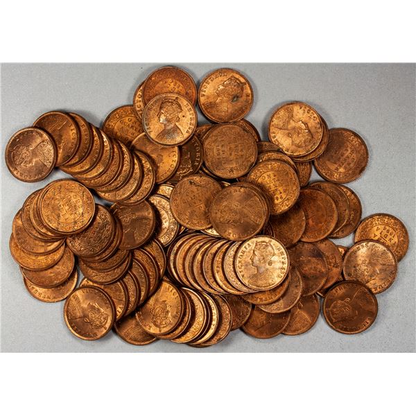 BRITISH INDIA: LOT of 100 coins