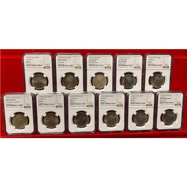 BRITISH INDIA: LOT of 11 slabs