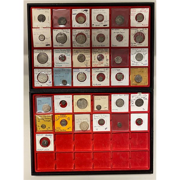 INDIA: LOT of 34 nearly all silver coins