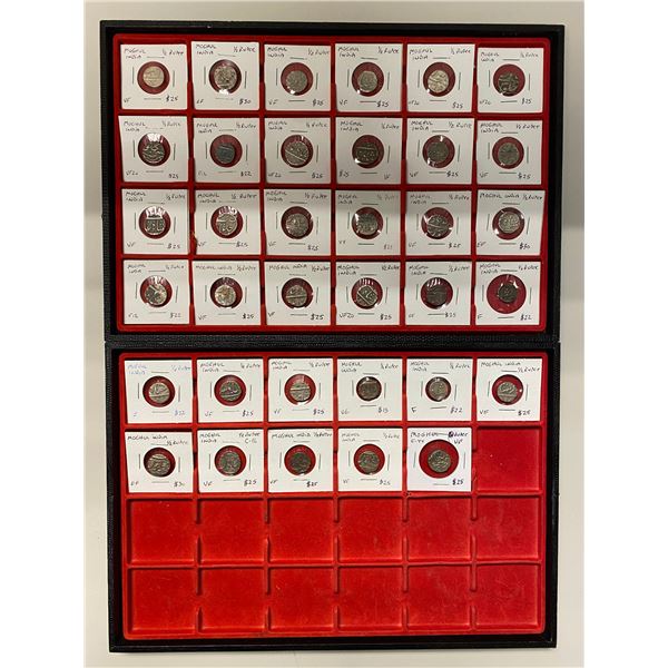 INDIA: LOT of 35 silver half rupees