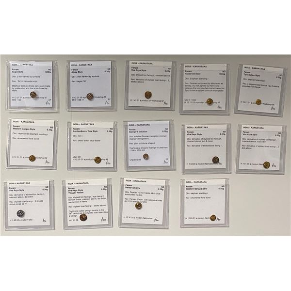INDIA: LOT of 14 fanams