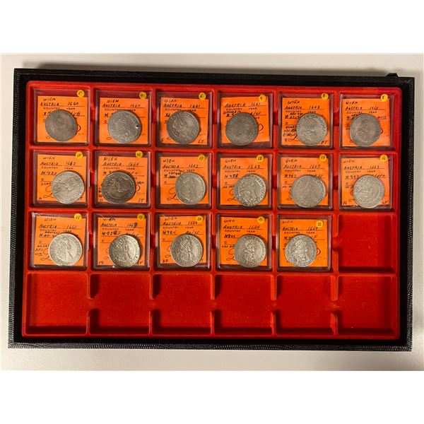 AUSTRIA: LOT of 17 AR 15 kreuzers